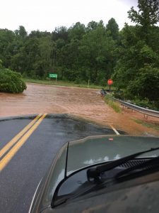 Photo By Lisa Shelton Saunders  : If you were near the intersection of Roseland Road and Route 56 in Nelson County late Thursday afternoon, you weren't going anywhere. This was the picture all across that area after a massive 6" of rain fell in a little over 2-3 hours. 