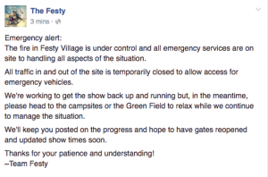 As of 2:45 PM via The Festy Facebook page. 