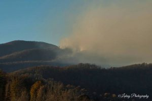 Photo By Lukay Photography : Debbie Wilson : Smoke rises from the wildfire in the Mount Pleasant Scenic area last week. The fire has now taken in over 11,000 acres.  
