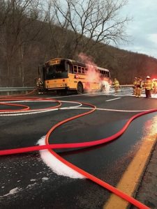 1-13-17 I64 School Bus Fire Albemarle County II