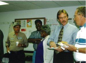 Greg in 1999 talking with folks at CVEC. 
