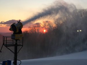 Photo courtesy of Wintergreen Resort : Early Friday morning the snow machines were on and making snow at the resort. March 3, 2017.