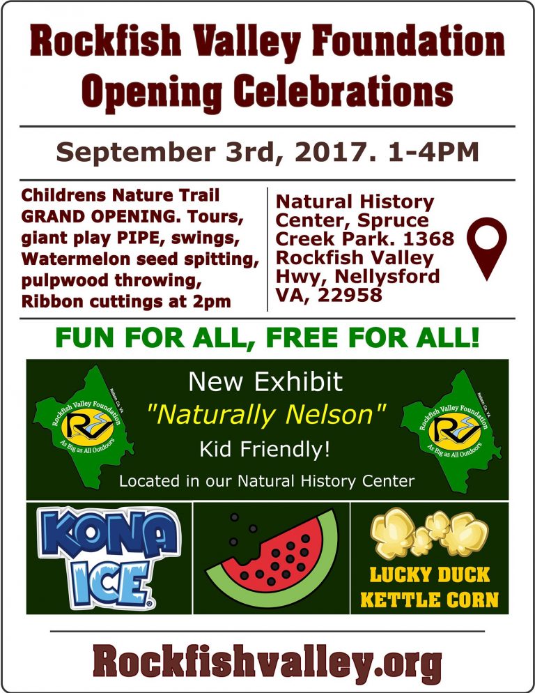 Nelson : Nellysford – Children’s Nature Trail Grand Opening This Weekend – September 3rd