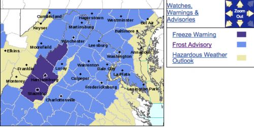 Frost Advisory : For Most Of The Area From 1AM Until 9AM Wednesday (EXPIRED)