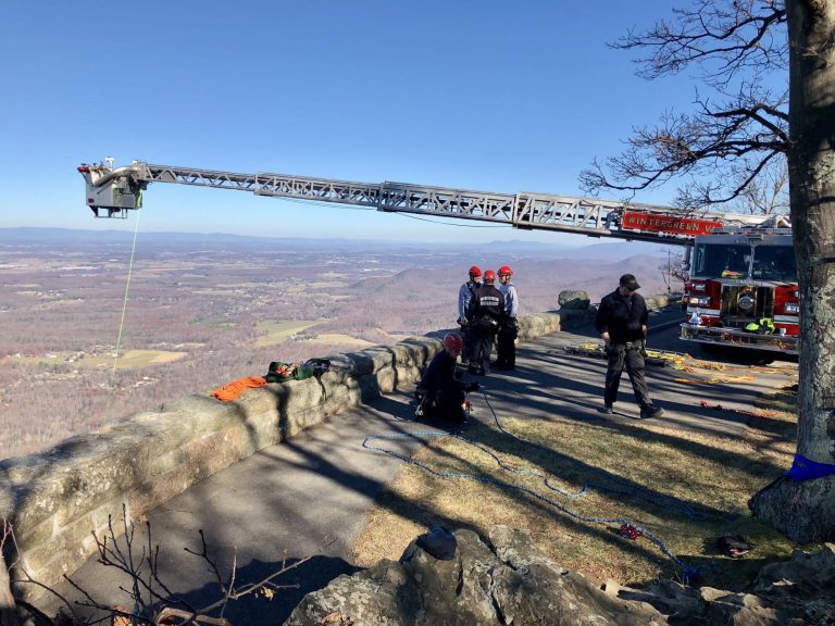 Wintergreen Fire & Rescue Conducts Training Exercise For Mountain & Cliff Rescue (Video)