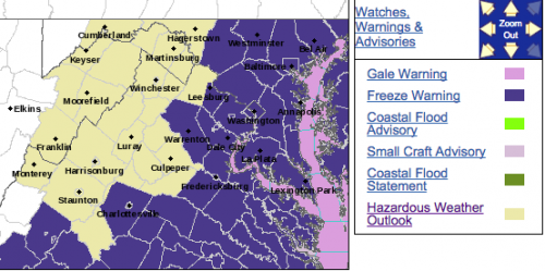 Freeze Warnings Across The Blue Ridge Friday Night Into Saturday Mid-Morning (EXPIRED)