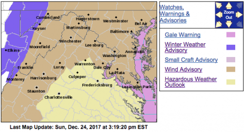 Wind Advisory : From Christmas Eve Until Afternoon Christmas Day (EXPIRED)