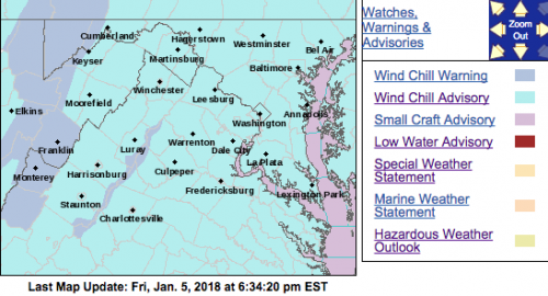 Wind Chill Advisory / Warning In Effect Until Noon Saturday
