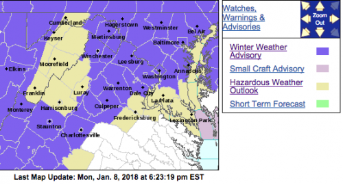 Winter Weather Advisories Continue Into Monday Evening For Some Of Blue Ridge (EXPIRED)