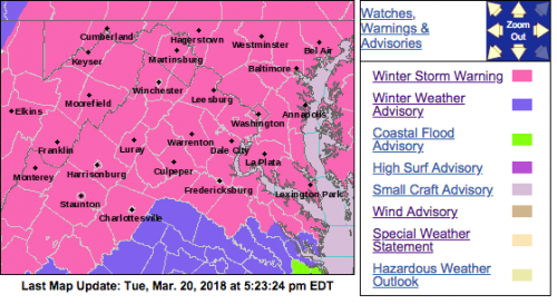 Winter Storm Warnings, Watches & Advisories (Cancelling or Expired)