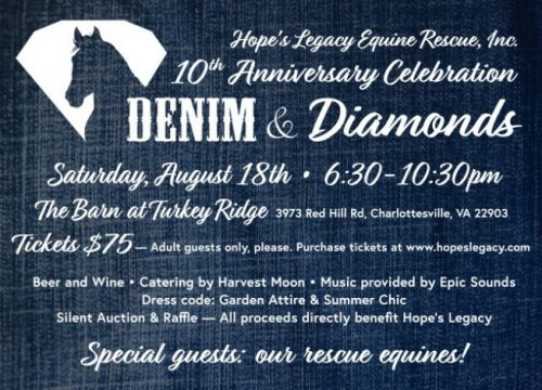 Albemarle : Hope’s Legacy Equine Rescue Recognizes Ten Year Anniversary
