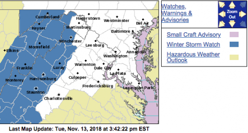 WINTER STORM WATCH : Parts Of The Blue Ridge :  Late Wednesday PM Through Thursday PM