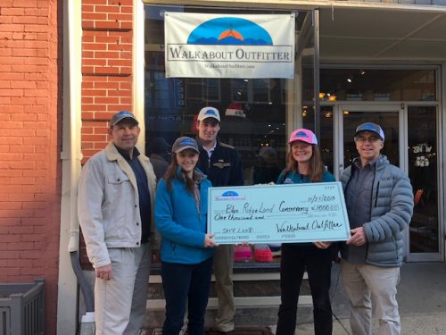 Walkabout Outfitter raises $1,000 for the Blue Ridge Land Conservancy