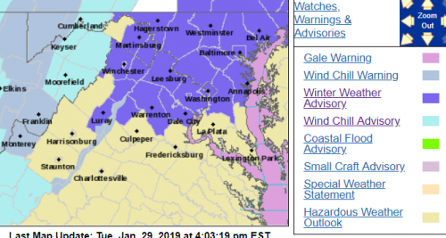 Wind Chill Advisory / Warning : Mainly Higher Elevations Of Blue Ridge Including Wintergreen