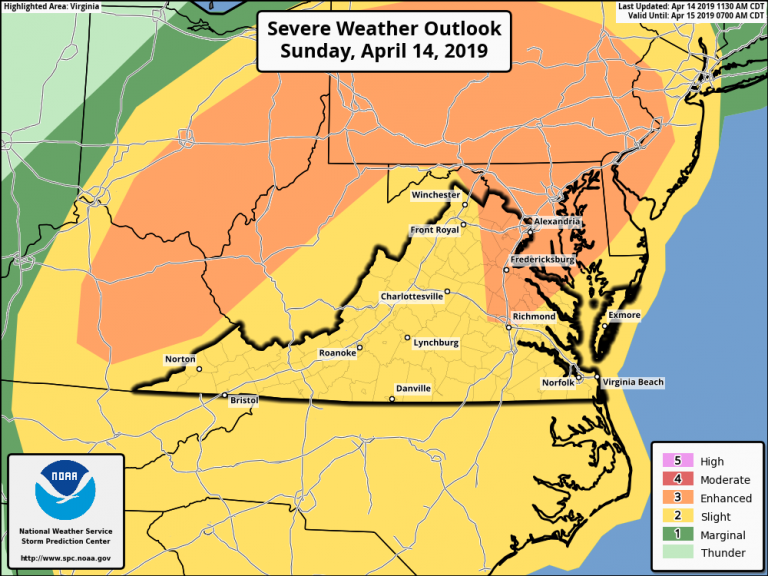 Potential For Strong To Severe Storms This Afternoon & Evening – The Severe Wx Threat Has Ended