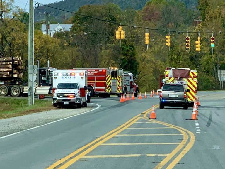 Albemarle : Overturned Truck Closes Route 151 & 250 (Opened) Update 2:35 PM