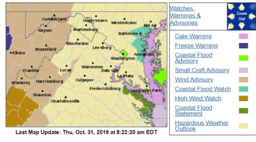 Wind Advisory Or High Wind Warning For Areas Along & Near The BRP (Includes Wintergreen)