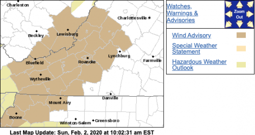 WIND ADVISORY : Continues Until Midnight Sunday For Some Counties