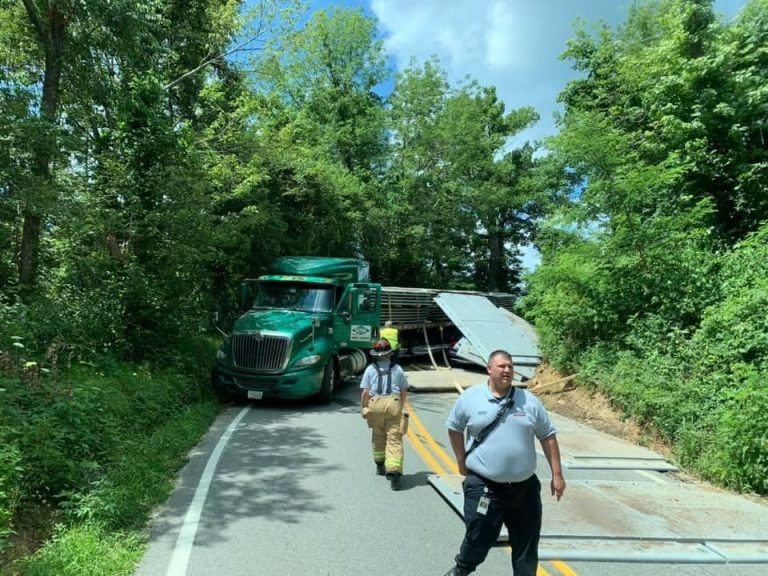 NELSON : TRAFFIC ALERT : UPDATED : 3:40 PM – Road Open : Another Truck Accident Blocks Route 664 Above Wintergreen Entrance