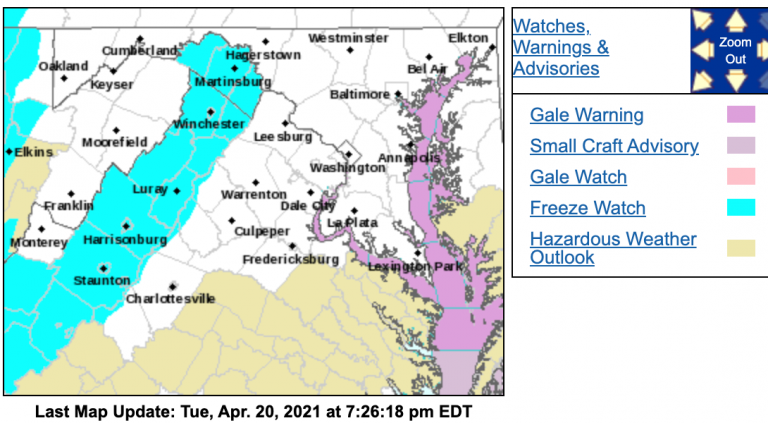 Freezing Weather Returns To The Blue Ridge Wed Night – Replaced By Freeze Warning