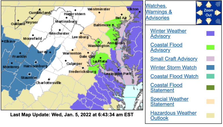 New Winter Storm Watch Issued For Late Thursday : Parts Of The Blue Ridge