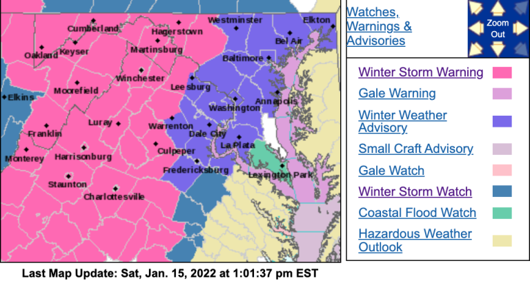 Winter Storm Warning : Much Of The Blue Ridge Area Sunday Into Monday (Updated 12:30 PM Saturday)