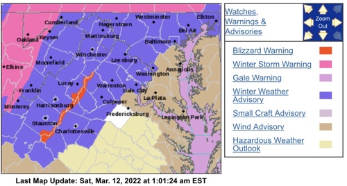 Blizzard Warning In Effect For Areas Along BRP & Skyline  (EXPIRED)