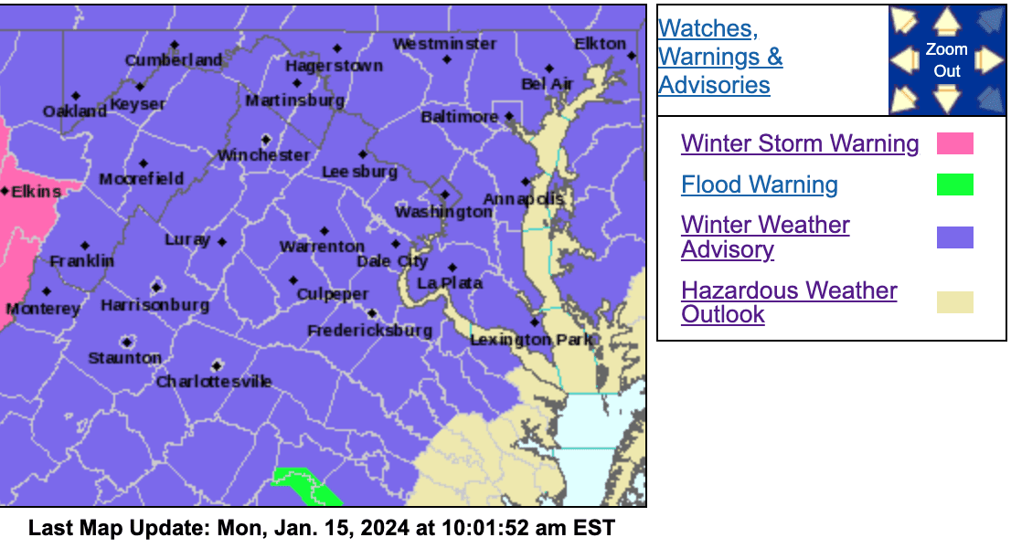Weather Bulletin : Winter Weather Advisory - CANCELED - Blue Ridge Life ...