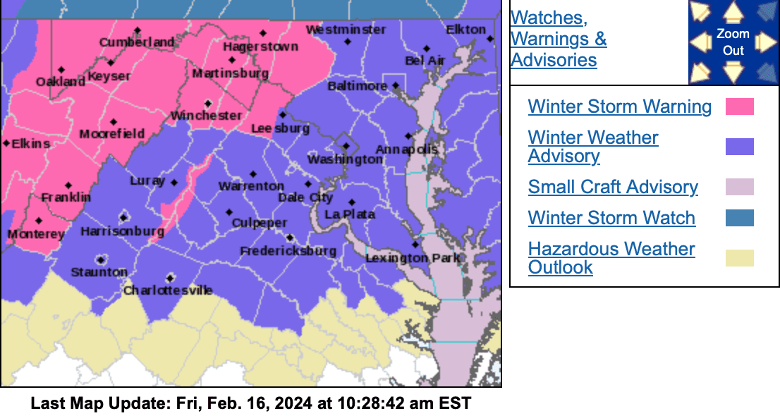Winter Weather Alerts In Effect For Some Of The Area - ! Canceled ...